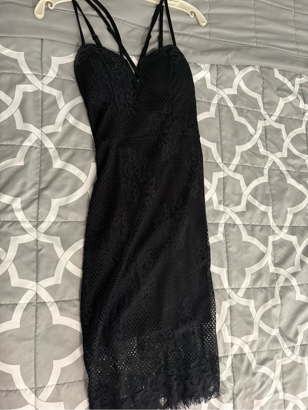 💜5/25 Black Lace Bodycon Midi Dress - material girl